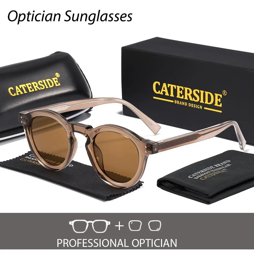 CATERSIDE Neue Unisex Outdoor Optische Sonnenbrille Runde Linse Brillen männer Anpassen Retro Übung Brillen UV400 – Detail 7