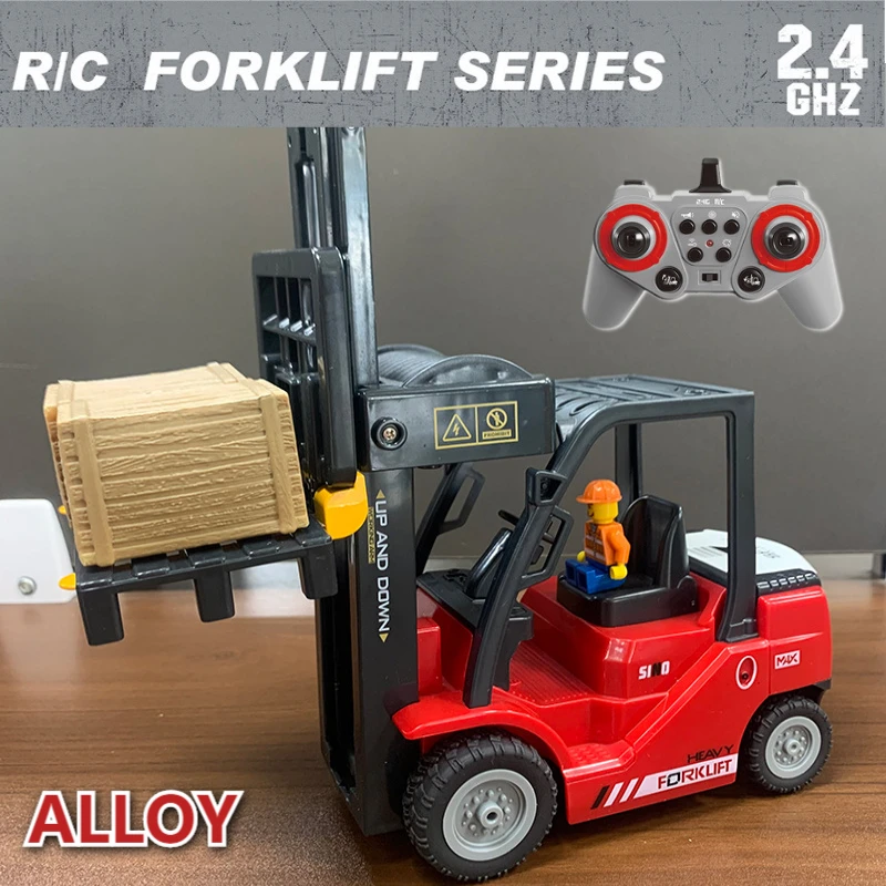 RC Trucks Construction Toy Diecast Truck Toy 2.4G 11 Channel Remote Control Forklift and Crane Combination 2in1 For Boy
