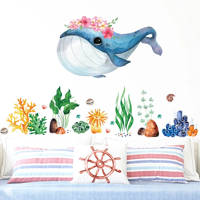 Large Whale Wall Decal Cute Whale Wall Sticker Friendly Whale Children's  Room Bedroom Decor Marine Life Art Decal Decor Z700 - AliExpress