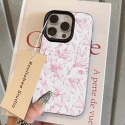 Elegant Pink Lily Shockproof Soft TPU Phone Case Cover - iPhone 15 Plus (T11096 Black)