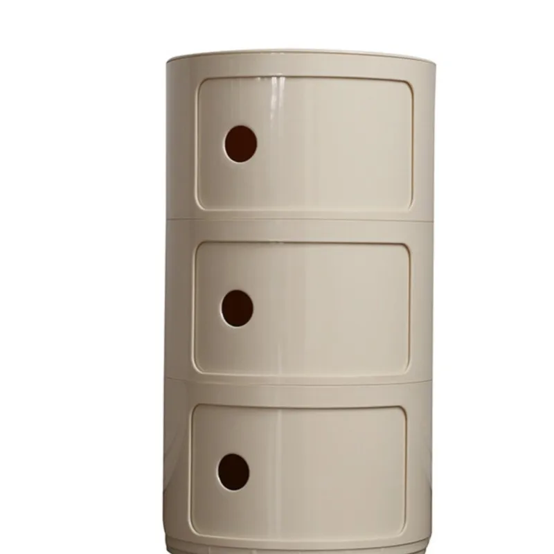 Warming Nordic Ins Circular Bedside Table nightstands set plastic storage cabinet Modern Minimalist Plastic Multi-layer Small Edge Cabinet Living Room Storage Cabinet