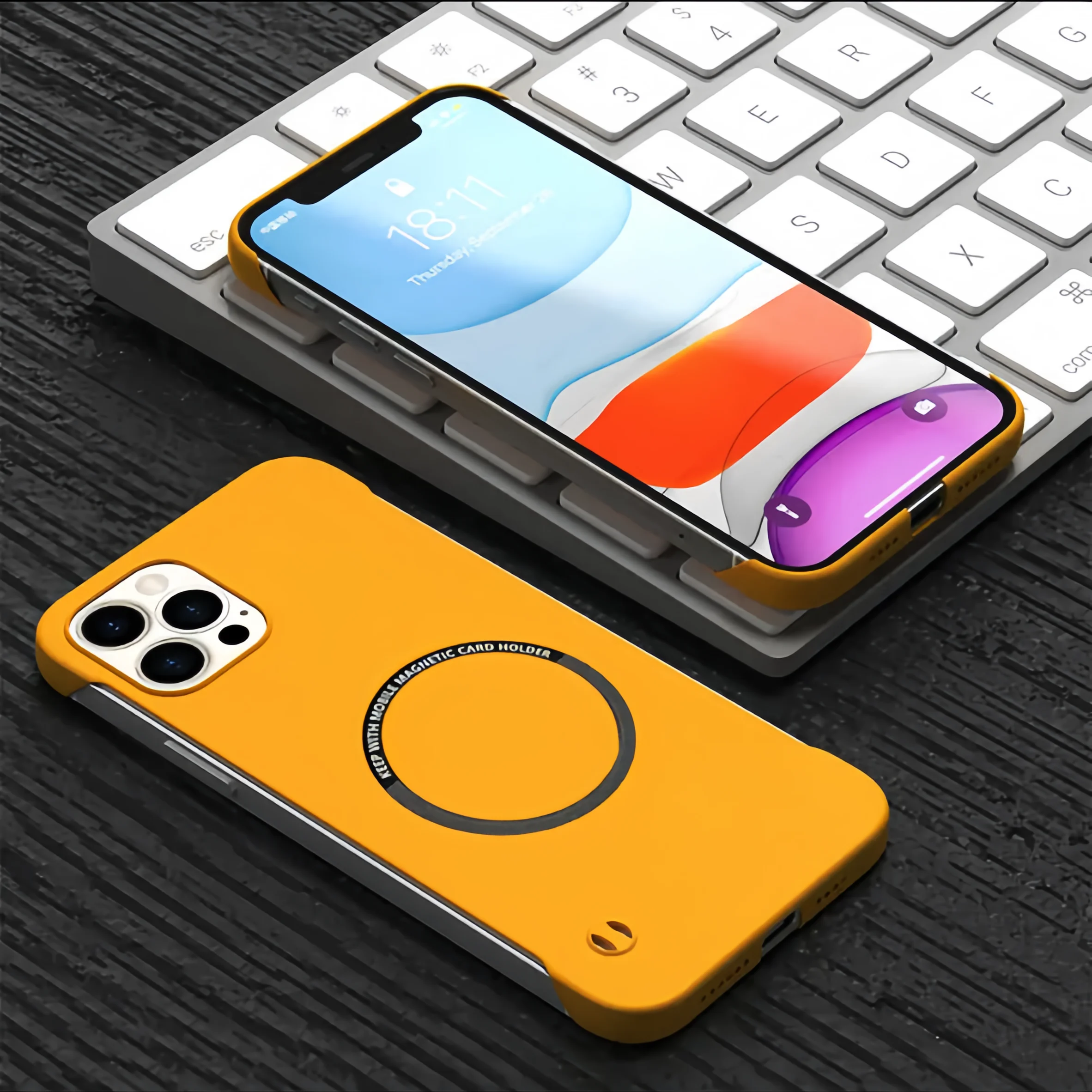 Ultra Thin Hard PC Magnetic Frameless Phone Case Magsafe For iPhone 16 15 14 Pro 13 12 Mini 11 Pro Max Matte Color Solid Cover 5