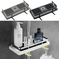 Shower Storage Holder No Drilling with Hook Shampoo Hanging Tray Stand Lifting Rod Bathroom Storage Organizer Accessorie 1