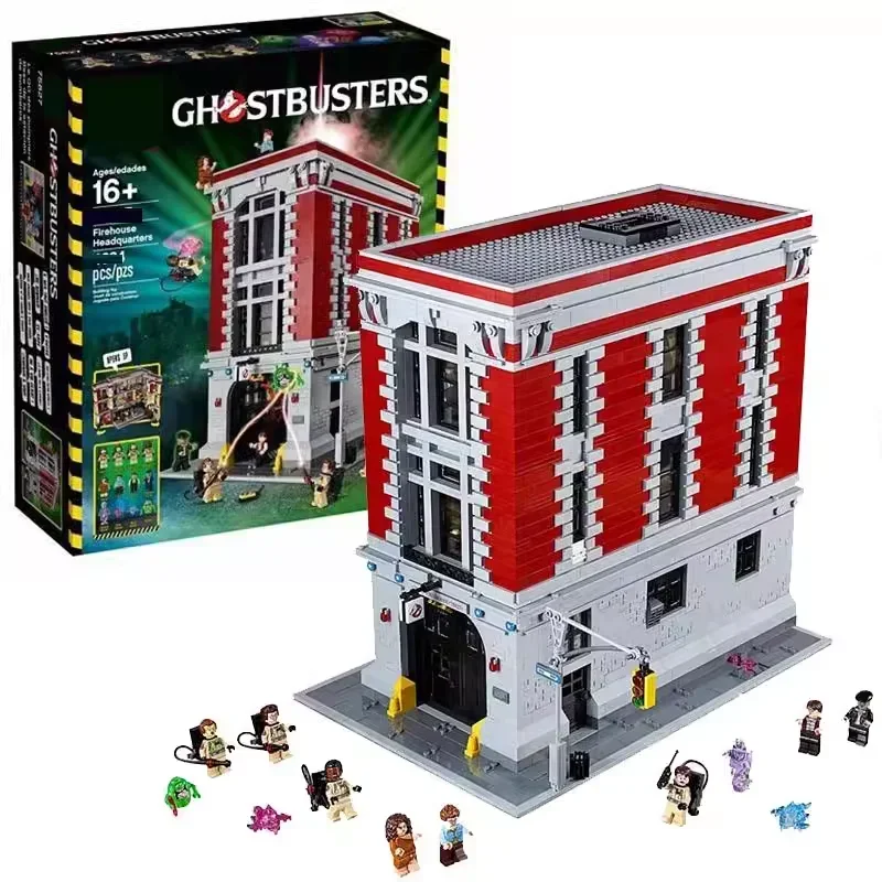 

4634Pcs City Street View Ghostbusters Firehouse Headquarters 16001 Building Blocks Bricks Kit Compatible 75827 Kid Birthday Gift
