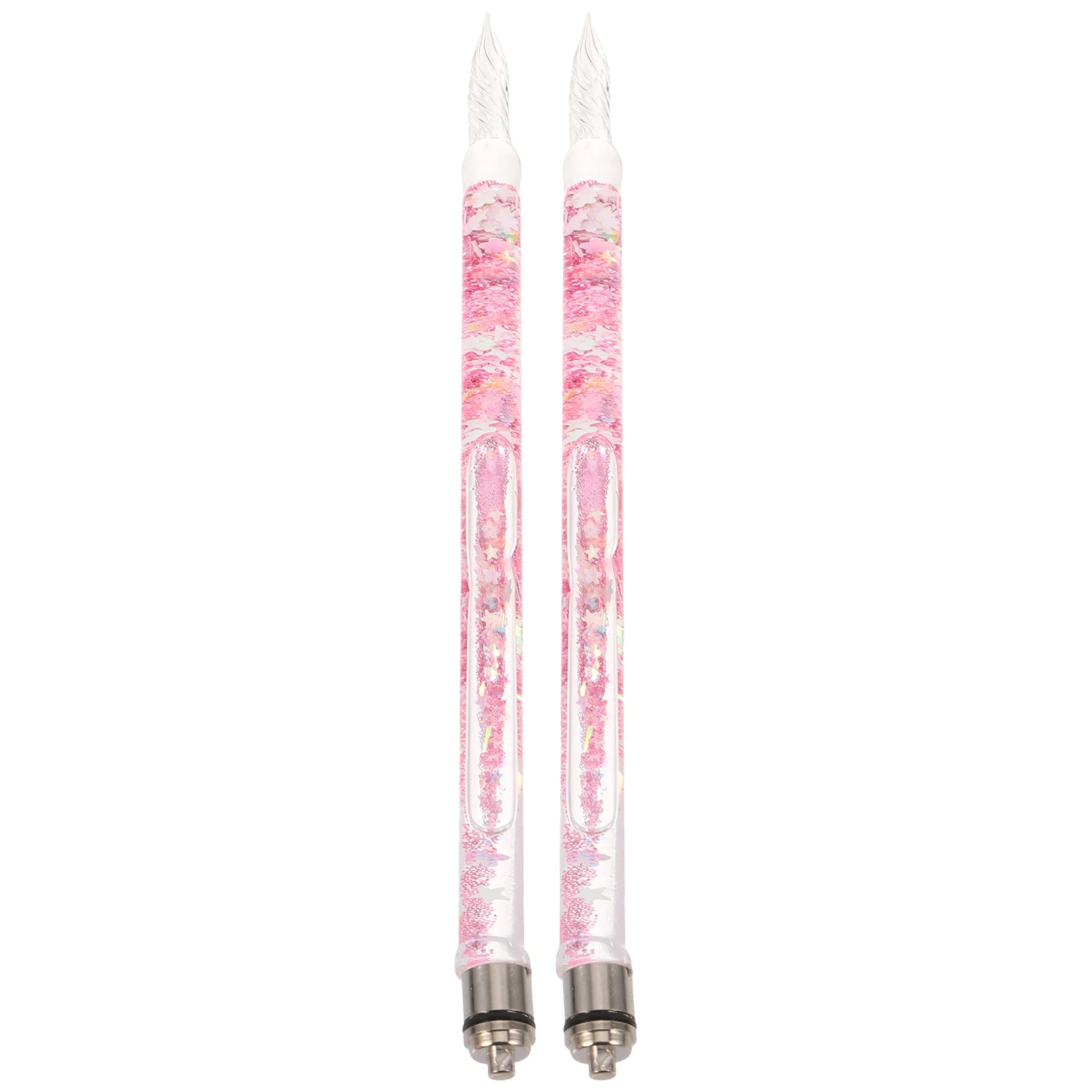 2 Pcs Glass Pen Dipped in Water Desktop Decor Vintage Brush Pens Drawing Painting Decoration