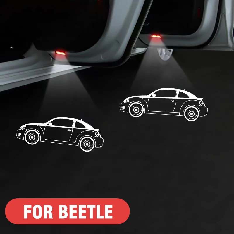 

2 шт., Светодиодные Автомобильные двери с логотипом, фары, аксессуары для VW Beetle 2004 2005 2006 2007 2008 2009 2010 2011 2012 2013 2014 2016