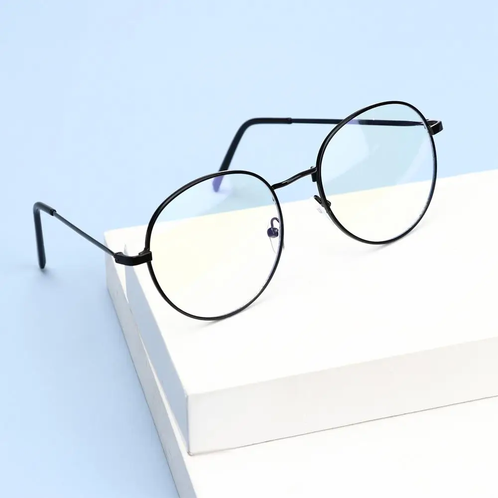 Vintage klassische Anti-Blaulicht-Brille, ovaler Metallrahmen, Markendesigner, modisch, runde optische Metallrahmen, Computerbrille – Detail 9