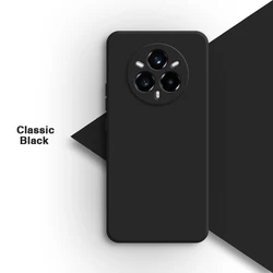 Liquid Silicone Fashion Phone Case with Original Camera Protection and Simple TPU Back Cover for Realme 14T (Classic Black)
