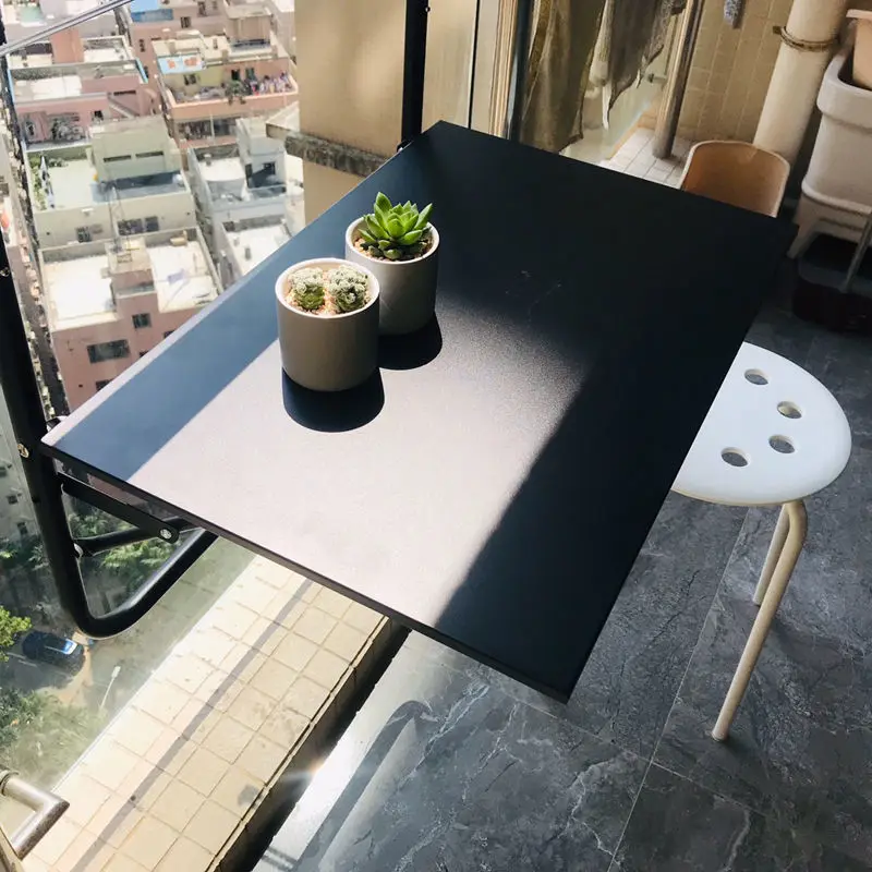 New Outdoor Balcony Hanging Folding Table For Width 0.5cm-7cm Railing Landscape Anti-rust Sunscreen Spray Plastics Craft Iespray