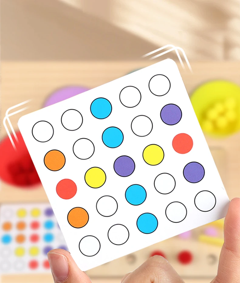 Holz Clip Perlen Spielzeug Montessori Feinmotorik Training Farbe Sortierung Passenden Frühen Lernen Pädagogisches Spielzeug Für Kinder Kinder – Detail 14