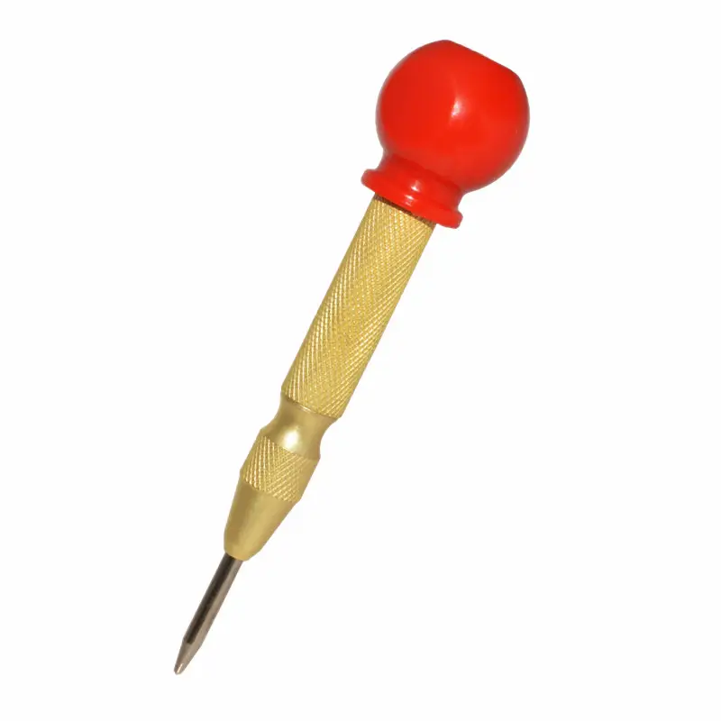 1pc Automatic Center Punch, 5" Spring Center Punch, Adjustable Tension, Red Grip image 6