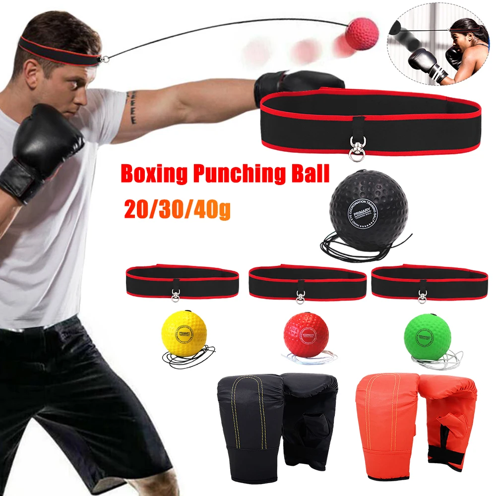 Boxing Punching Ball Head-mounted Reflex Speed Training Ball Hand Eye Coordination Exercise Headband Kids Adults head mounted speed ball boxing speed ball boxing reaction ball