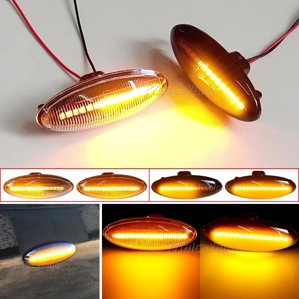 2PCS Dynamic LED Side Marker Light Turn Signal Indicator Repeater Light 2pcs-dynamic-led-side-marker-light-turn-signal-indicator-repeater-light