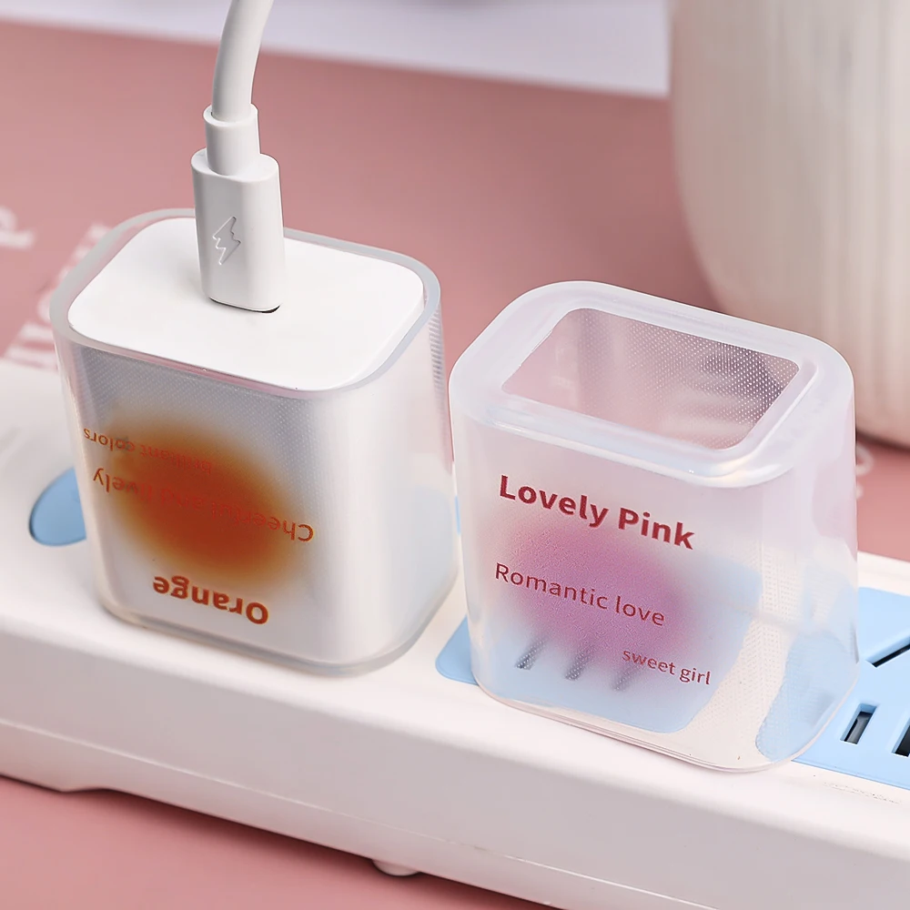 Per Caricabatterie Apple Da 18W/20W Custodia Protettiva Trasparente Custodia Morbida Antigraffio Per Iphone 12 13 14 Pro Max Ios Cute Charger Shell