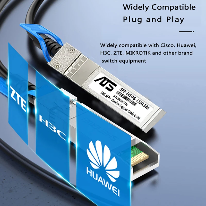 10G SFP+ Direct attach passive copper cables DAC cable direct attach passive cable 0.5-10M for Cisco Huawei MikroTik switch,sfp+ dac cable