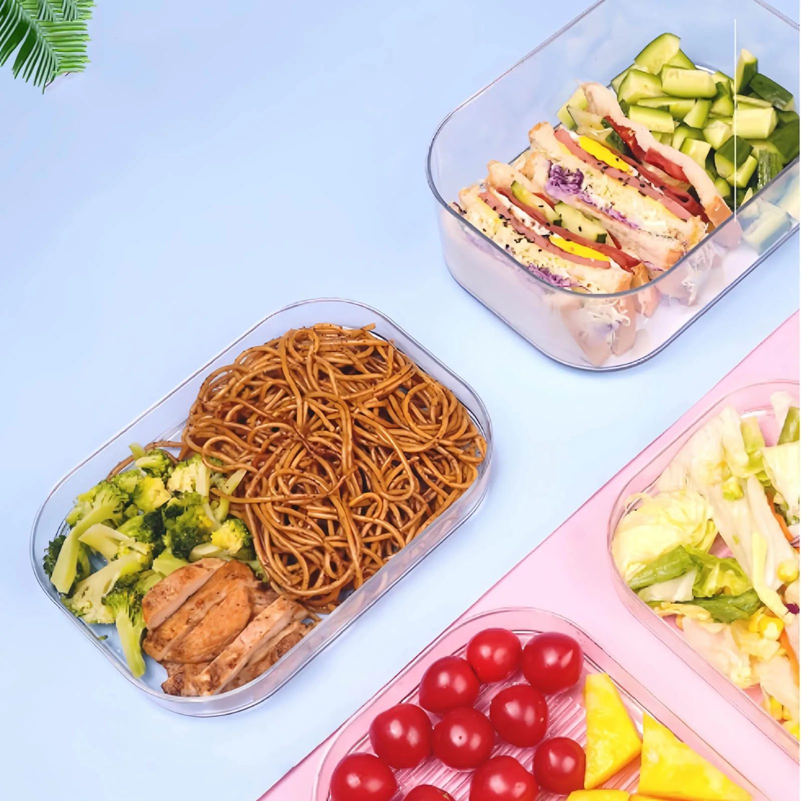 Storage Container for Fridge Storage Stackable Lunch Meat Storage Ham and Cheese Container for Fridge Silicone Container Covers 5
