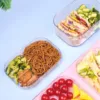 Storage Container for Fridge Storage Stackable Lunch Meat Storage Ham and Cheese Container for Fridge Silicone Container Covers 5