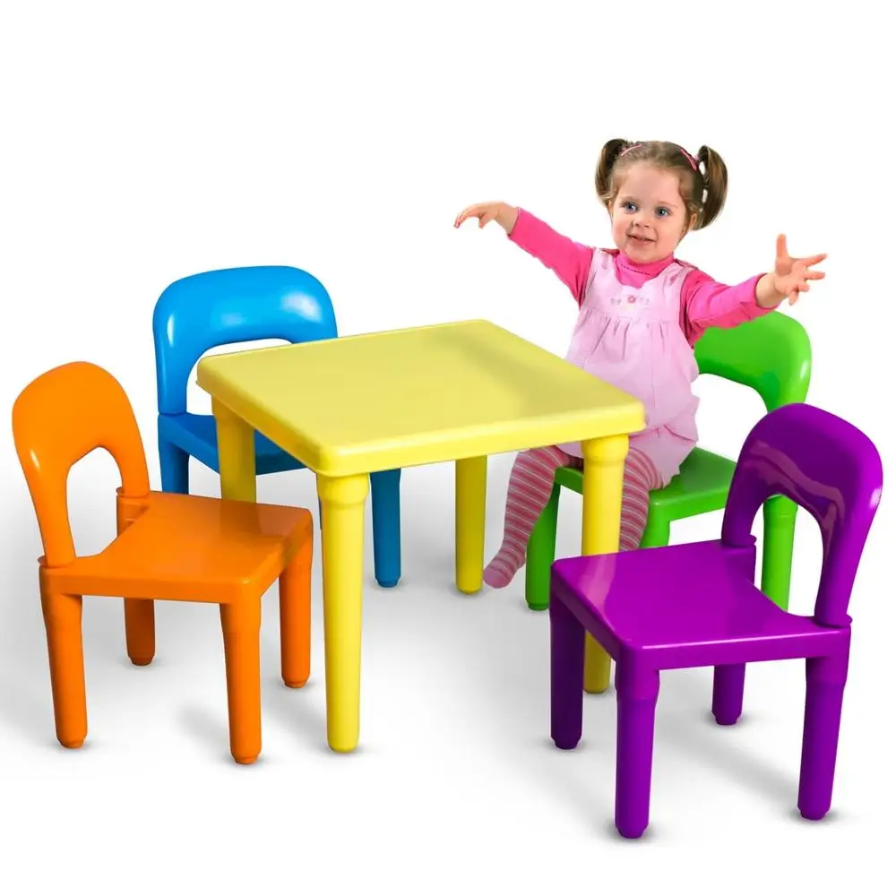Kids Activity Table Chair Set Play Furniture Durable BPA Free Plastic Non Toxic Water Resistant Easy Assembly Educational Toy 2