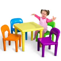 Kids Activity Table Chair Set Play Furniture Durable BPA Free Plastic Non Toxic Water Resistant Easy Assembly Educational Toy 2