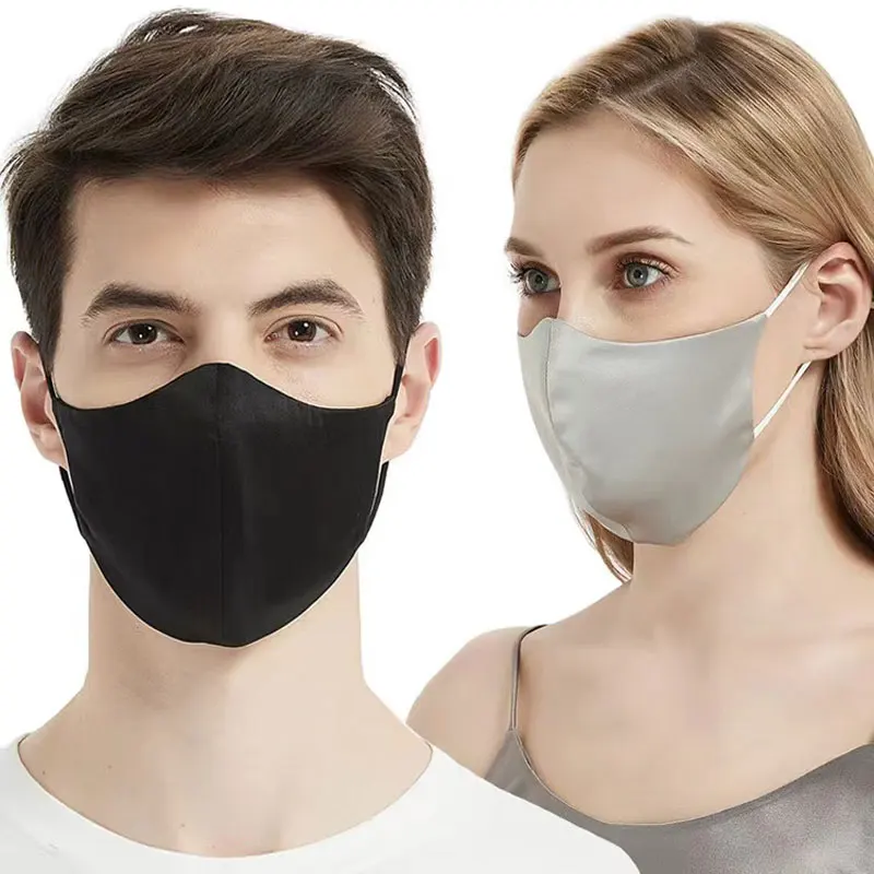 19 Momme Mulberry Silk Masks Women Men Mouth Masks Washable Face Mask Natural Silk Dust Proof Fashion