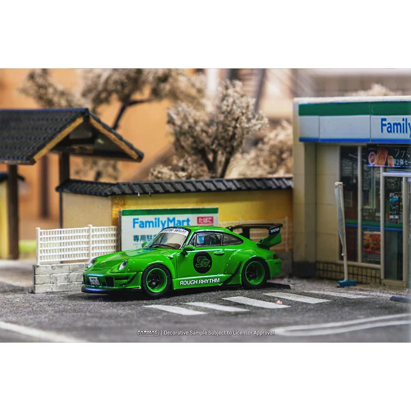 TW 재고 있음 1:64 RWB 993 러프 리듬 연료 페스트 학생 드라이버 다이캐스트 디오라마 자동차 모델 Tarmac Works