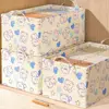 Non-Woven Fabric Clothes Quilt Storage Box Foldable Stackable Clothes Storage Box Dustproof with Handle Luggage Moving Bags 1