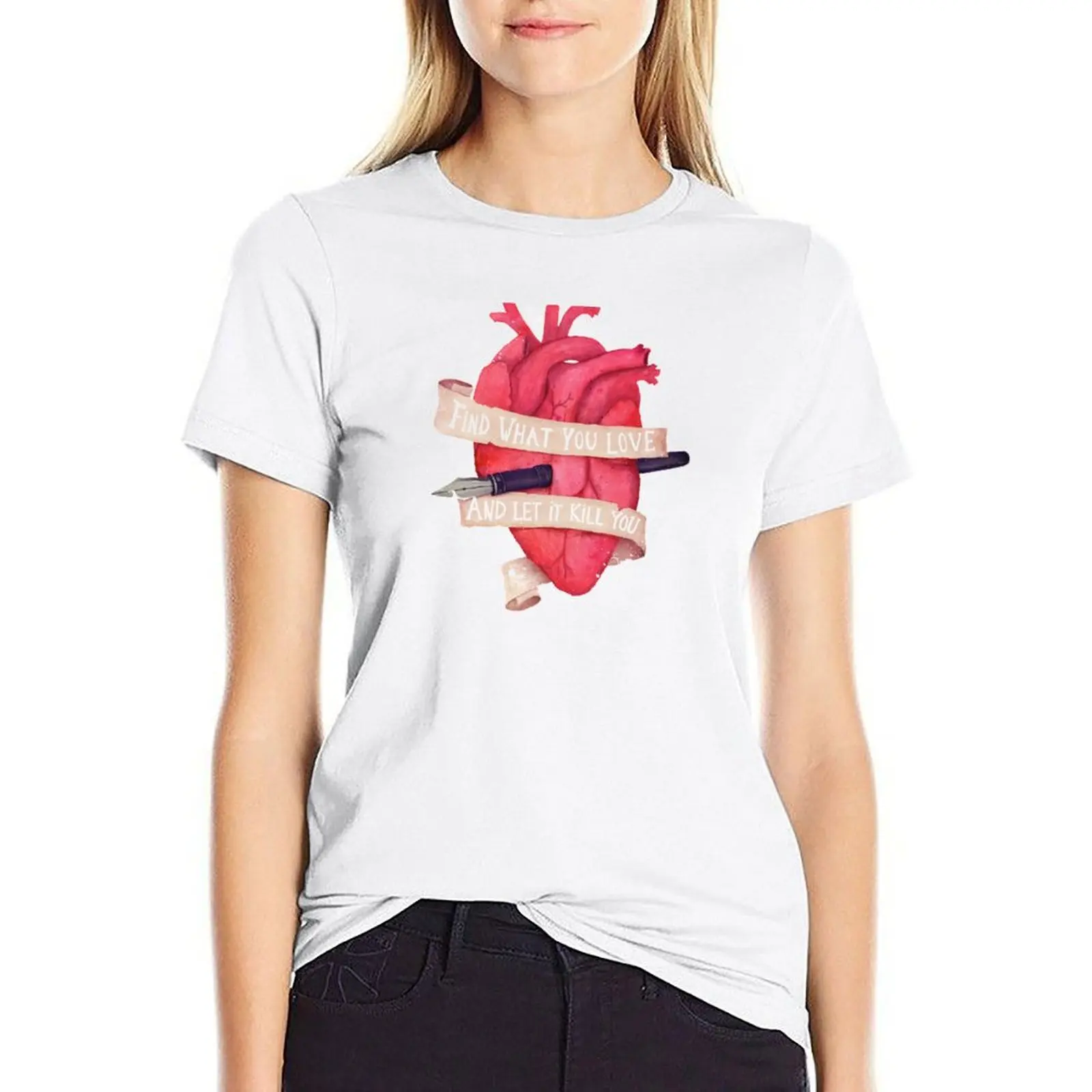 

Find What You Love T-shirt Blouse graphics aesthetic clothes plus size t shirts for Women loose fit