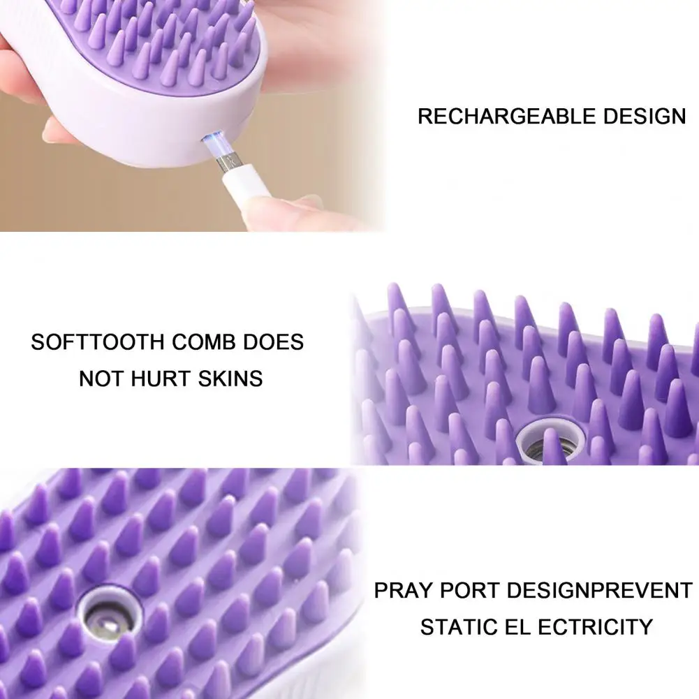 Self Dog Brush Cat Grooming Brush Pet Grooming Tool with Usb Charging Self-cleaning Steamy Cat for Shedding for Effective