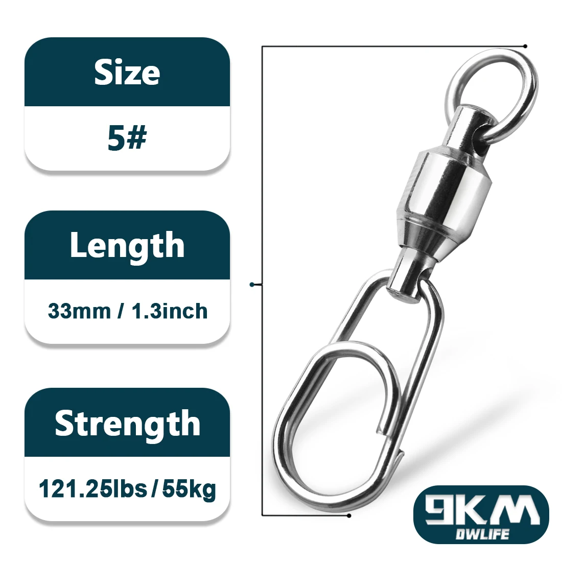 Buy 50pcs Barrel Fishing Swivel With Solid Ring Heavy - View #7