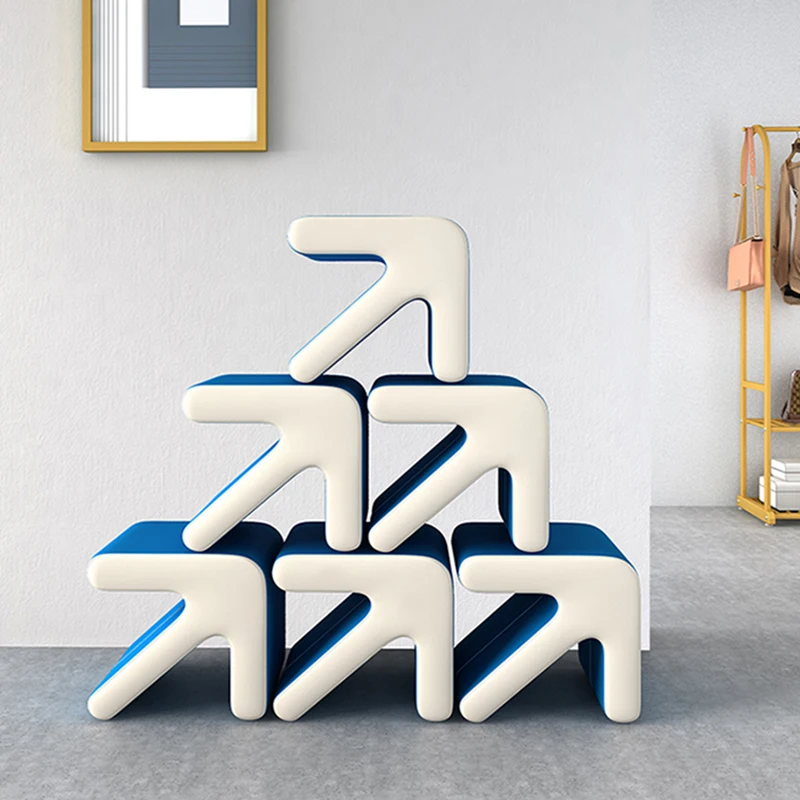 

Дизайнерские портативные стулья со стрелками, табурет для гостиной, скамейка для смены обуви, кожаное кресло, домашний мягкий стул для ног, диван для ног