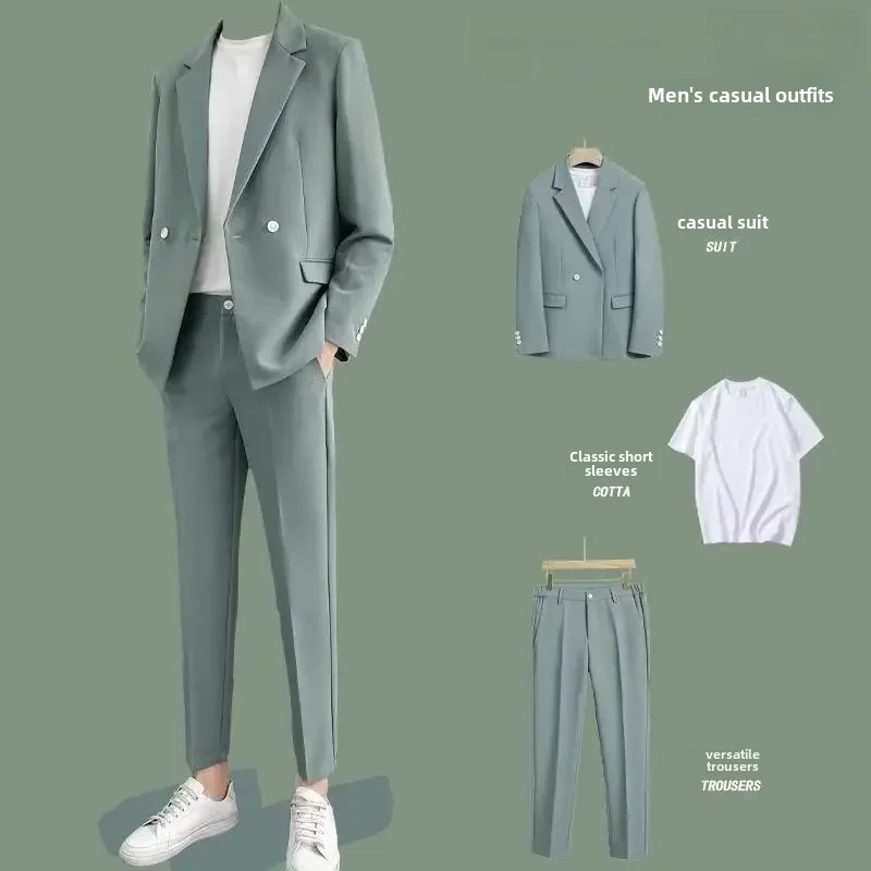 Men Western Suit Casual Business Partner Clothing Spring Autumn Korean Version