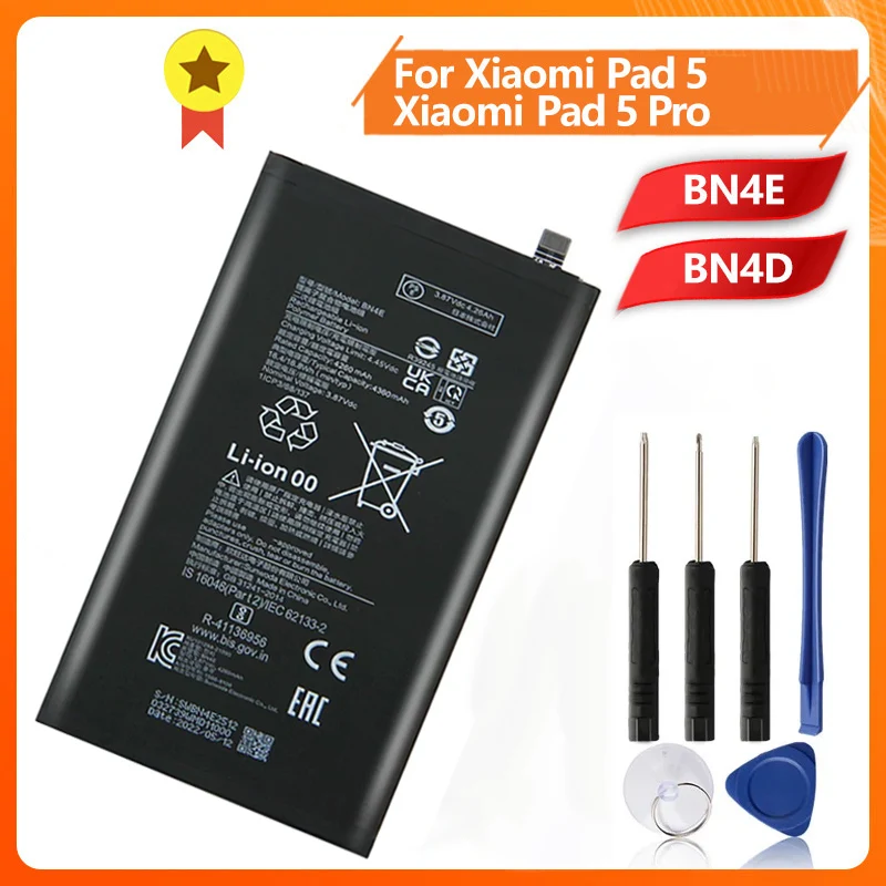 

BN4E BN4D Replacement Battery for Xiaomi Pad 5 Xiaomi Pad 5 Pro New Tablet Battery 4360mAh 4300mAh + Tools