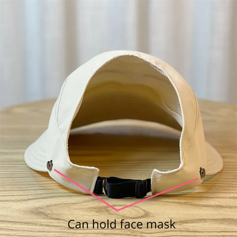 Hot Sale Summer Visors Empty Top Wide Women Anti UV Sunscreen Bucket Female Sun Protection Casual Beach Cap Fisherman Hat Outdoor_mkmklike.com