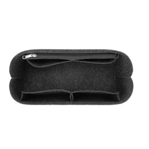For LV Carryall PM Felt Cloth Insert Bag With Zipper Fit Luxury Handbag Cosmetic Bag Travel Mommy Bag Liner