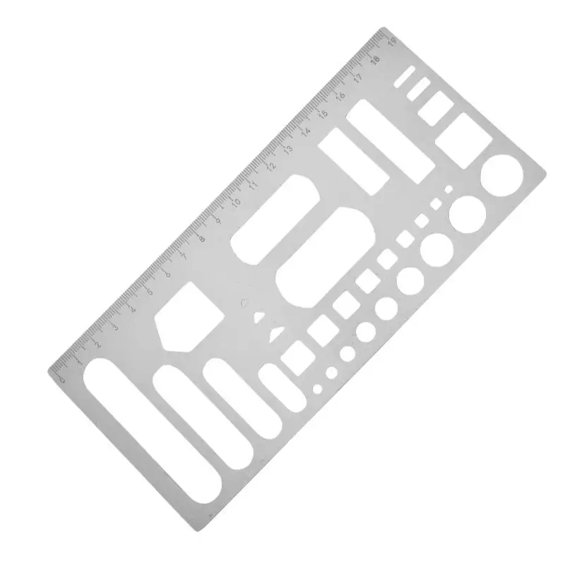 스테인레스 스틸 중공 자 기하학적 패턴 그리기 템플릿 학생들을 위한 다기능 측정 도구 저널 스케치