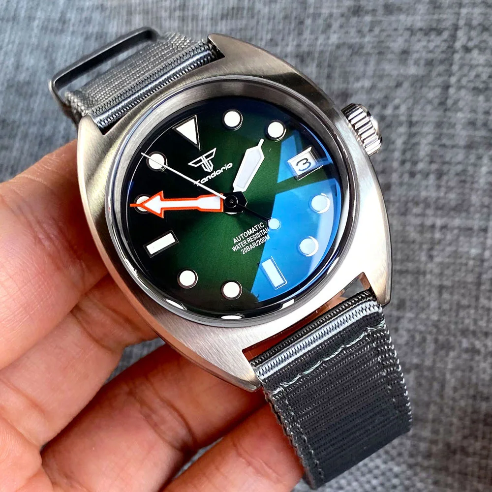 Tandorio 36 Mm 20ATM Saphirglas Diver Pilot Herrenuhr Für Japan