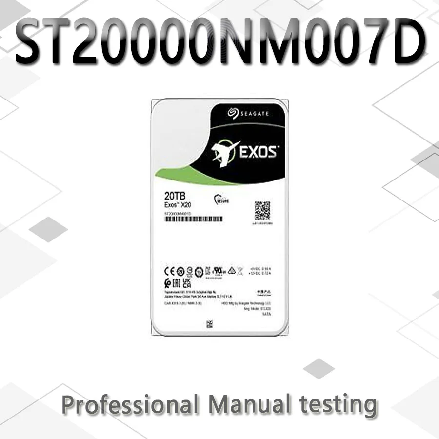 Seagate Exos ST20000NM007D X20, 20TB, 7200rpm, 엔터프라이즈 SATA HDD, 6 GB/s, 256MB, 3.5 인치 하드 드라이브 테스트 완료, Bobfore 배송