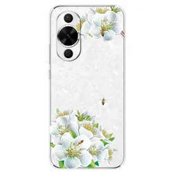 Floral Clear TPU Silicone Case for Huawei Nova 12s - Soft Transparent Protective Cover (1)
