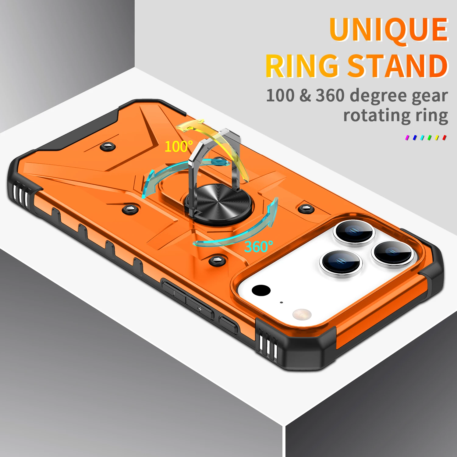 Air Armor Shockproof Magnetic Car Ring Holder Heavy Duty Protective Case