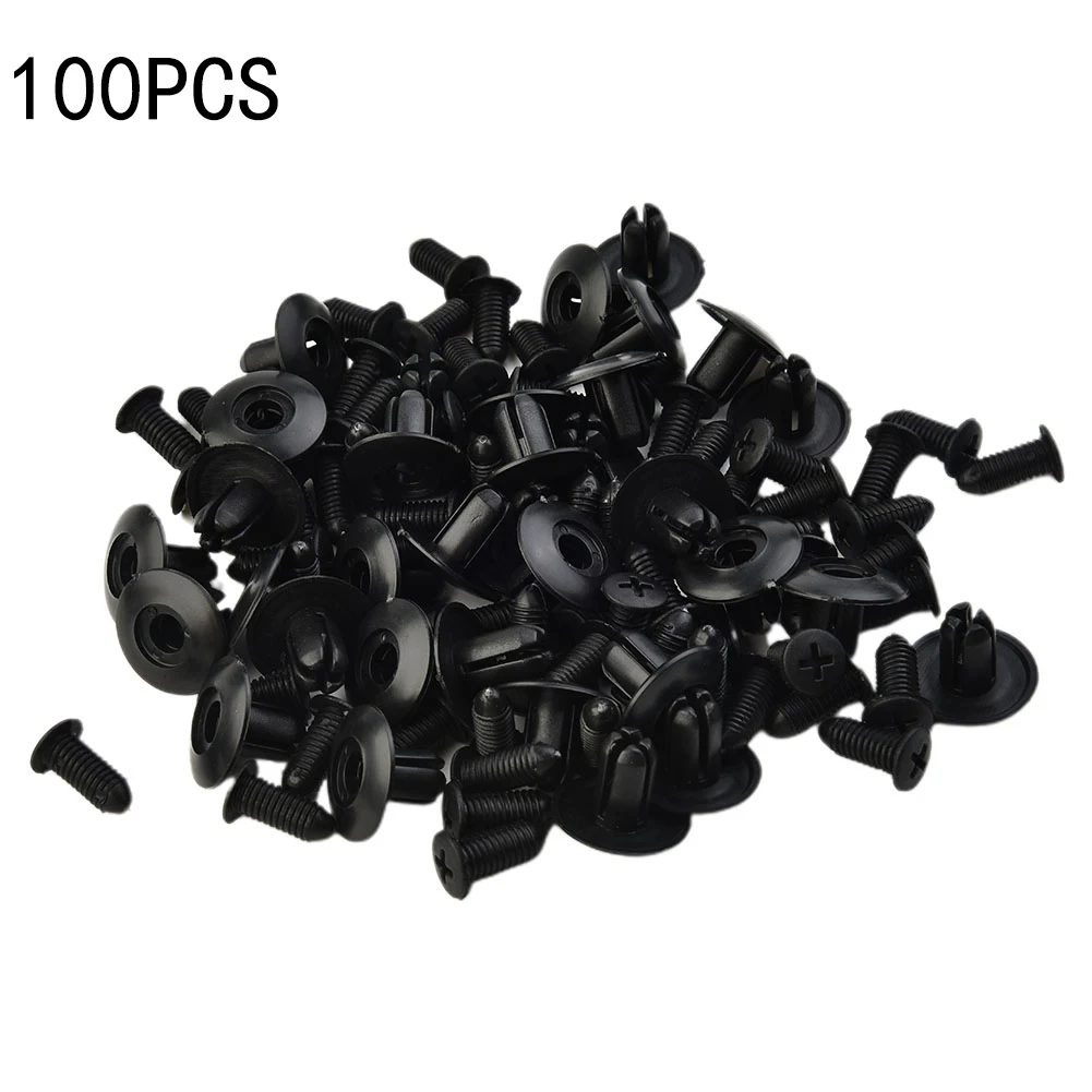 

100pcs Car Clamps 8mm Universal Auto Plastic Screw Fasteners Car Fender Buckle Fixed Clips Interior Accessories Auto Fastener