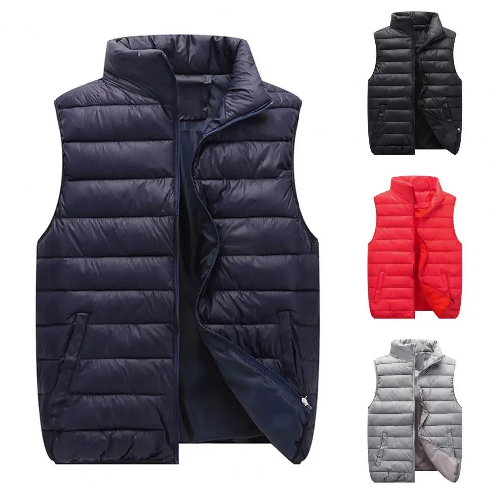 

Men Winter Vest Men Waterproof Down Vest Windproof Couple's Winter Waistcoat with Padded Insulation Neck Protection Stay Warm