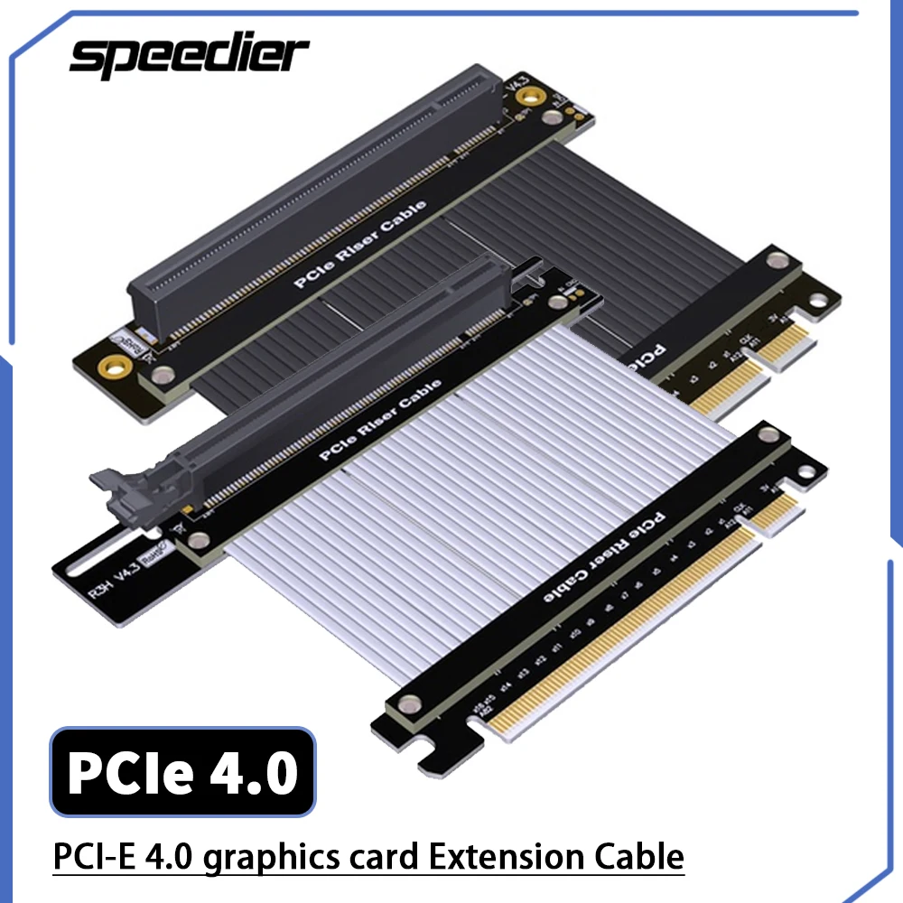 Riser Black Sliver Pcie4.0 X16 Riser Cable Gtx Rtx Estensione Della Scheda Grafica Pci Express 4.0 16X Extreme Gaming Gpu Atx Case
