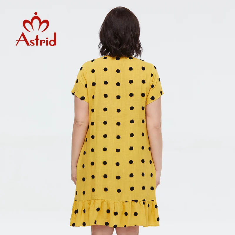 Womens Dresses White And Yellow Polka Dot Dress Astrid