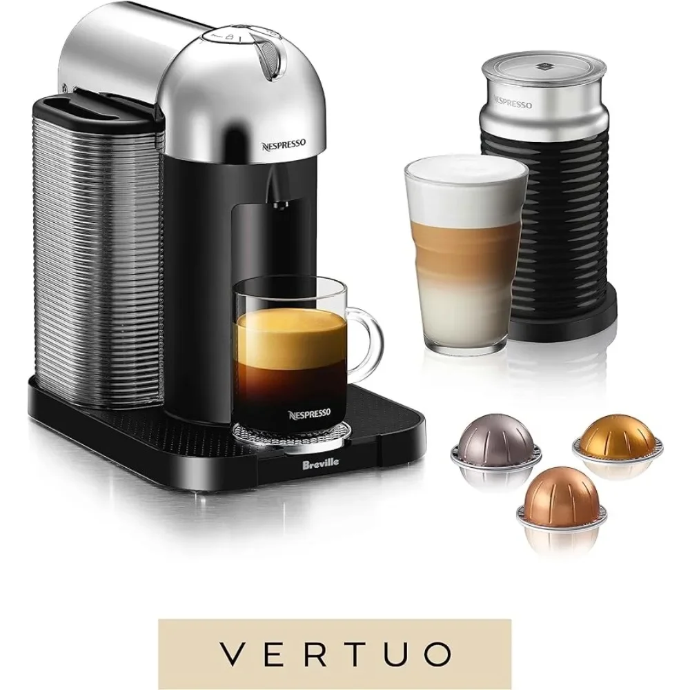 Nespresso Vertuo Coffee and Espresso Machine by Breville, 5 Cups, Chrome