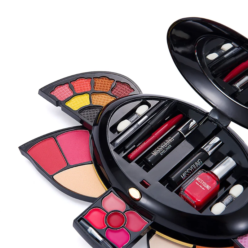 Lip Gloss Eye Shadow Blush Mascara Nail Polish Brushes Makeup Sets Party Show Makeup Kit Full Professional Set