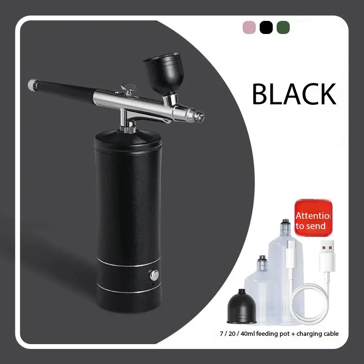 Portable airbrush set with compressor, USB charging, 0.3mm nozzle for painting, tattooing, manicure, makeup and model coloring - Image 2