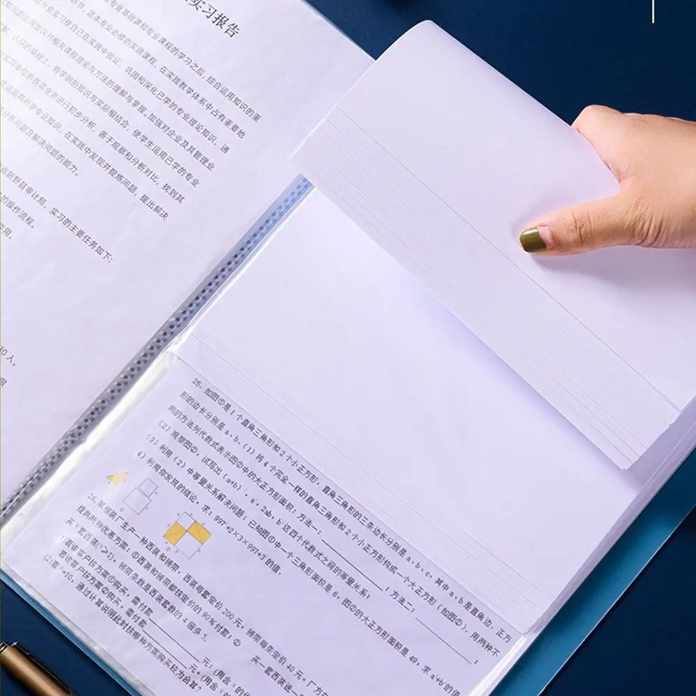 20/30/40/60/100 페이지 A4 파일 폴더 다층 대용량 아카이브 가방 다기능 방수 파일 가방 학교 사무실