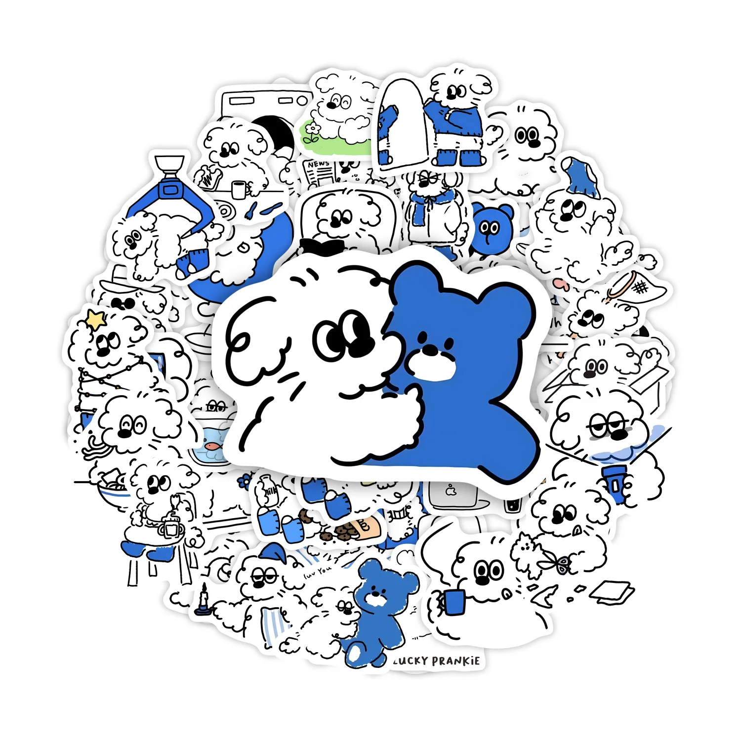 

Korean Cartoon line Dog Stickers puppy Cure DIY Toy Gift Decorative Graffiti Decal for Phone Luggage Laptop Scrapbook Waterproof