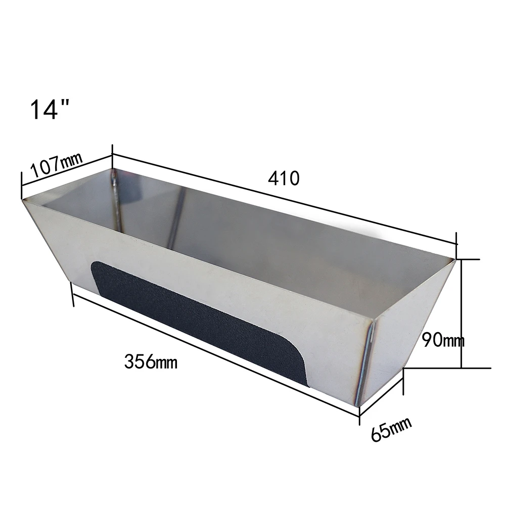 

12HRG Non Slip Contoured Stainless Steel Heliarc Mud Pan, 14Inch