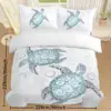 Aqua Teal Sea Bedding Set - 3PC Full Duvet Cover & 2 Pillowcases, Ocean-Themed Comforter for Beach Lovers 6